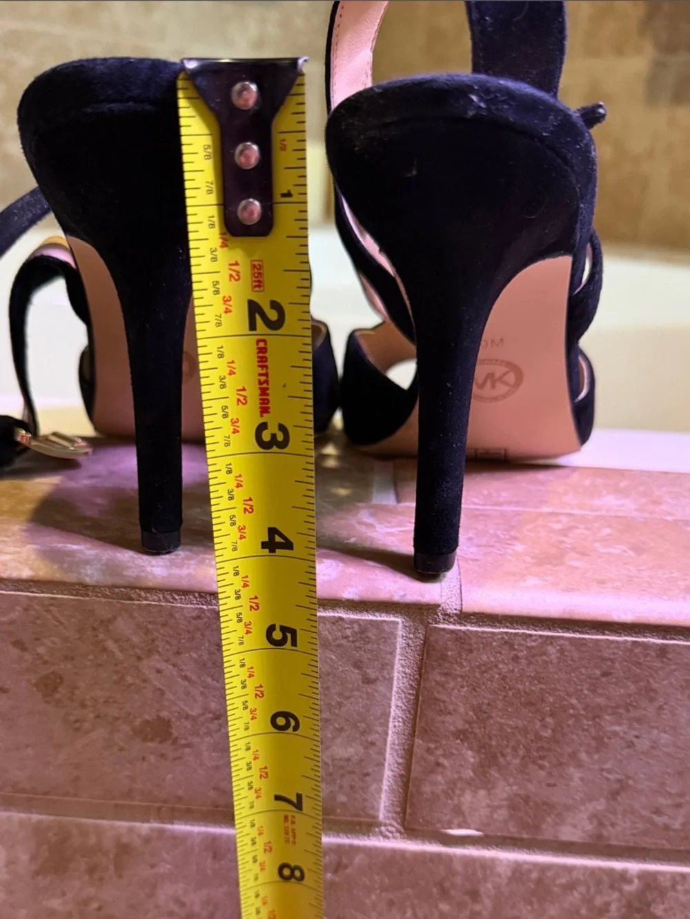 Michael Kors Black Suede Crisscross Slingback Heels